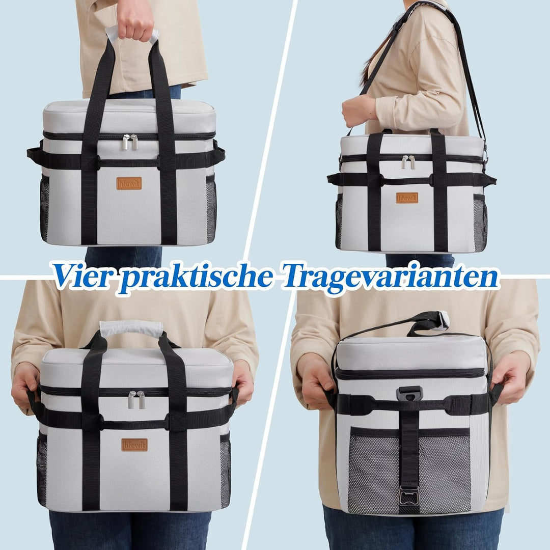 Lifewit Kühltasche 20L 30 Dosen, Faltbar Picknicktasche für Essen & Getränke, Kühlbox Tragbare Eista