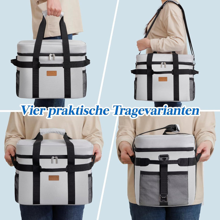 Lifewit Kühltasche 20L 30 Dosen, Faltbar Picknicktasche für Essen & Getränke, Kühlbox Tragbare Eista