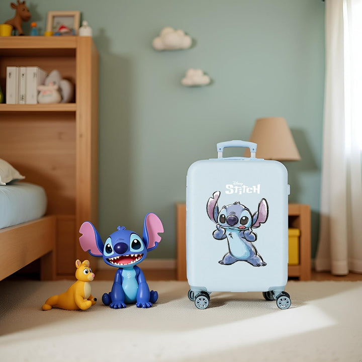 Disney Stitch Naughty Make a Face Blauer Kinderkoffer 50x38x20 cm Starres ABS Seitliches Zahlenschlo