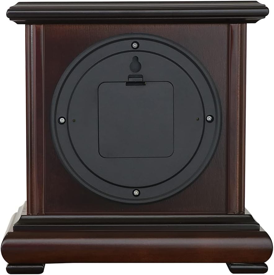 MPM Quality Retro Dark Wood Tischuhr, Dunkelbraun, Traditionelle und Elegante Holztischuhr, Arabisch