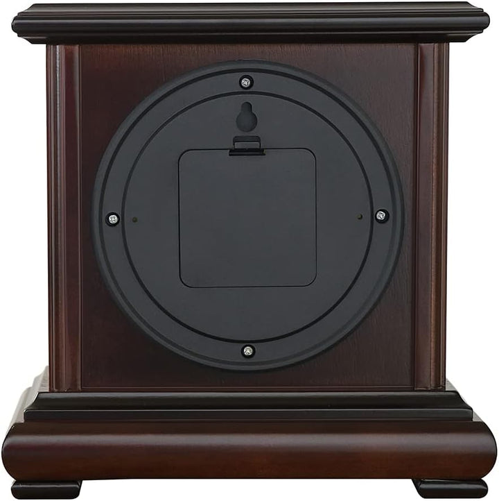 MPM Quality Retro Dark Wood Tischuhr, Dunkelbraun, Traditionelle und Elegante Holztischuhr, Arabisch