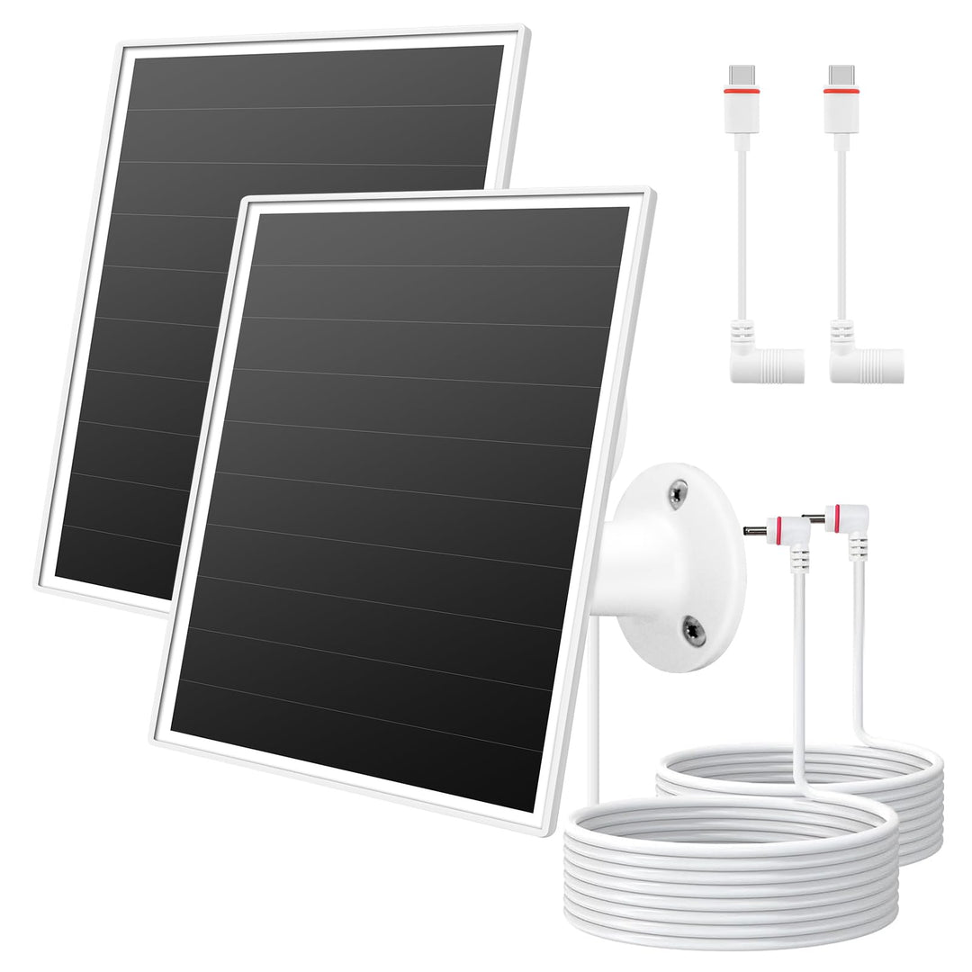 6W Solarpanel für Ringkamera, Netzladegerät mit Kontrollleuchte, 2 Schnelllade-Solarladegeräte für R