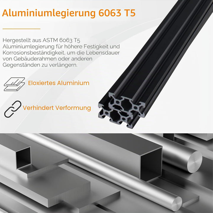 CNCYEAH 10 Stück 2040 Aluminiumprofil Extrusions 1220mm Nut 6.2 V-Typ Europäischer Standard Eloxiert