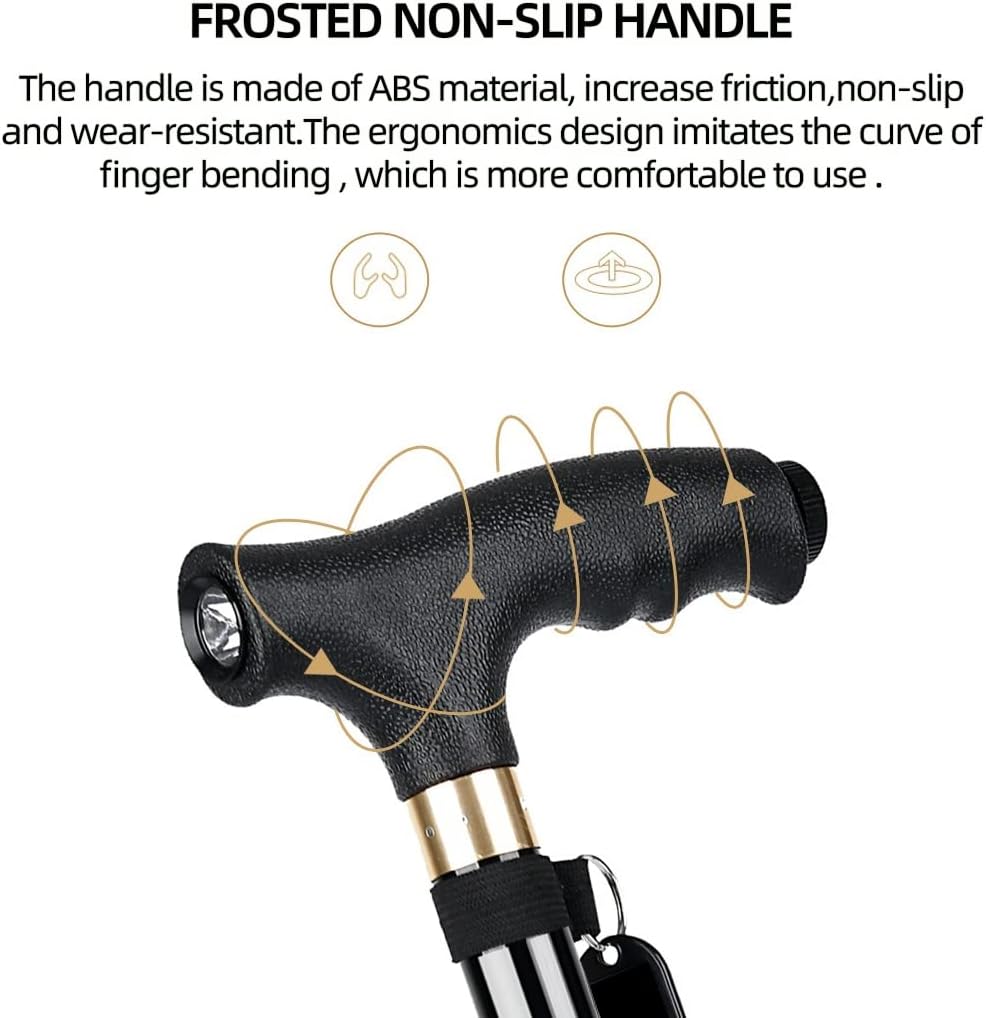 KCareU Anti-Rutsch-Gehstock Walker Spazierstock Aluminiumlegierung Ultraleichter Quadripod-Stock Bla