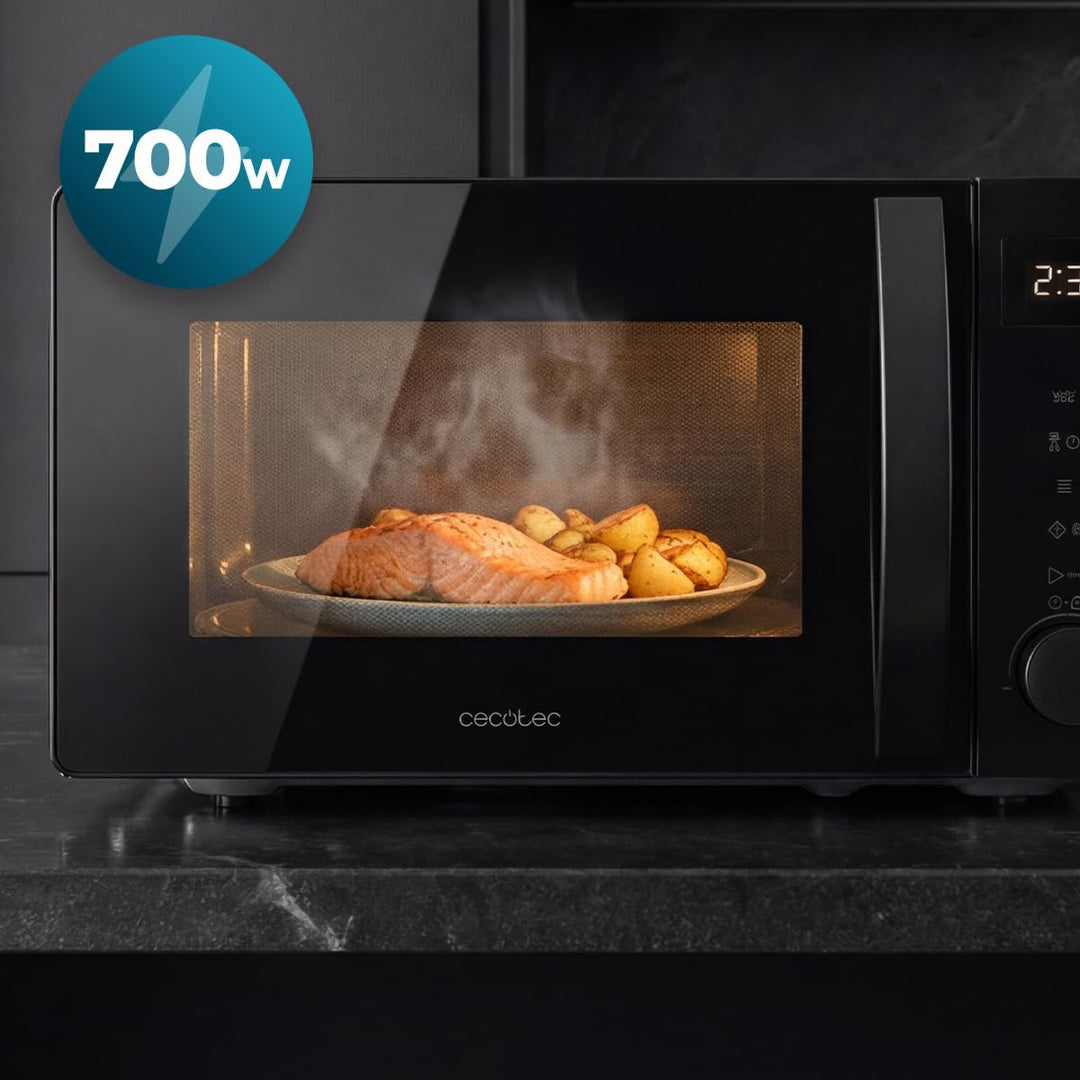Cecotec Mikrowelle Proclean 5005 Black. 20 Liter Fassungsvermögen, 700W Leistung, 3DWave-Technologie