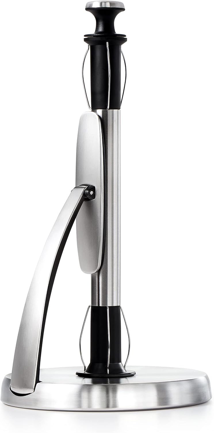 OXO Good Grips SimplyTear Standing Paper Towel Holder, Brushed Stainless Steel Good Grips Simply Tea