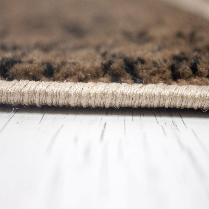 VIMODA Teppich Modern Meliert Kariert Marmor Muster Braun Beige, Masse:80 x 150 cm 80 x 150 cm (Rech