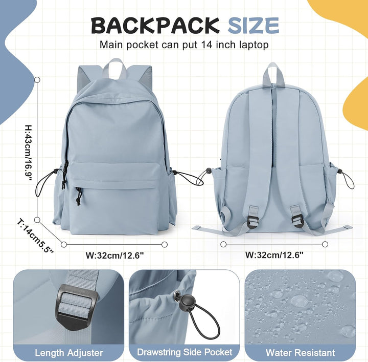 WEPLAN Schulrucksack Teenager Mädchen Rucksäcke Damen Schule Casual Schultaschen Unisex Schultasche