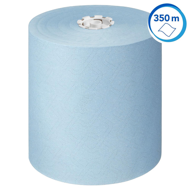 Scott Essential Rollenhandtücher 6692 – blaue Papiertücher – 6 x 350 m Papiertuchrollen (insges. 2.1