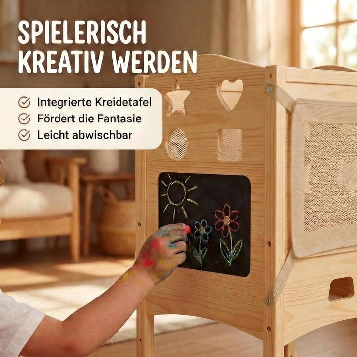 Lernturm ab 1 Jahr - Lernturm klappbar inkl. 360° Sicherheitsnetz - Extra Stabiler und massiver Lear