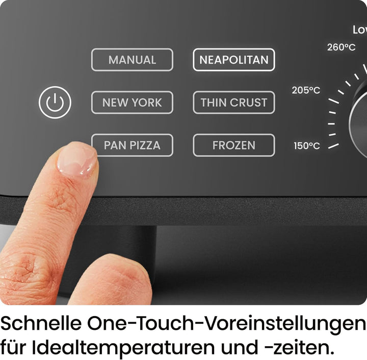 CHEFMAN Elektrischer Pizzaofen für drinnen und draussen, tragbarer Pizzaofen 30 cm für Neapolitaner,