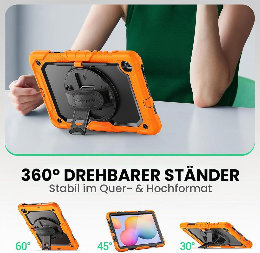 SEYMAC Galaxy Tab S6 Lite 2020 (10,4 Zoll) Hülle, stossfeste, robuste Hülle mit tragbarem Schultergu