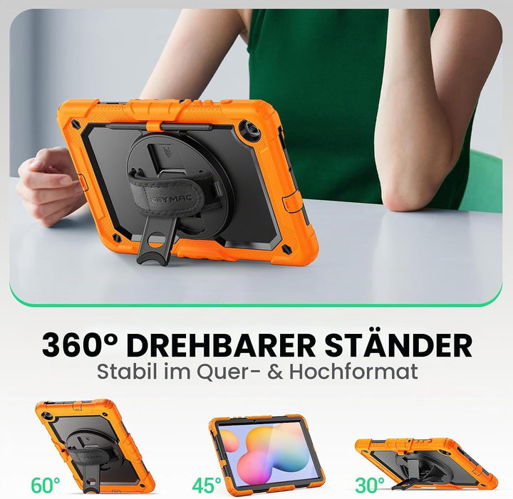 SEYMAC Galaxy Tab S6 Lite 2020 (10,4 Zoll) Hülle, stossfeste, robuste Hülle mit tragbarem Schultergu
