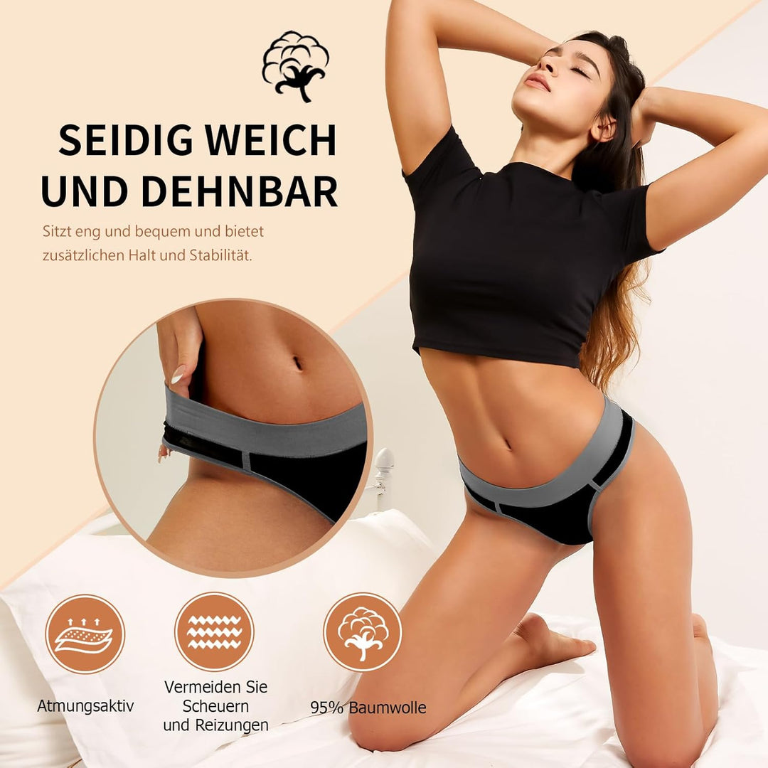 PHOLEEY 5er Pack Slips Damen Baumwolle Unterhosen Unterwäsche Frauen Atmungsaktiv Weich Bequem Slip