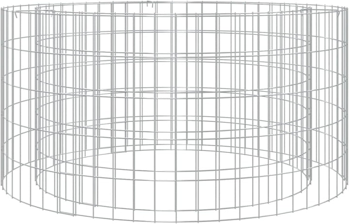 ShGaxin Gabionen-Feuerstelle Ø 100 cm Verzinktes Eisen, Feuerkorb, Feuerschale Outdoor, Lagerfeuer,