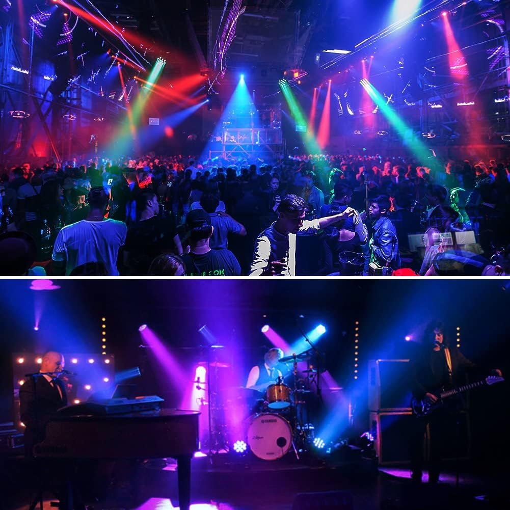 U`King 10er Pack LED Par Strahler, 36 LED Bühnenlicht Partylicht RGB DMX512 mit Fernbedienung,Discol