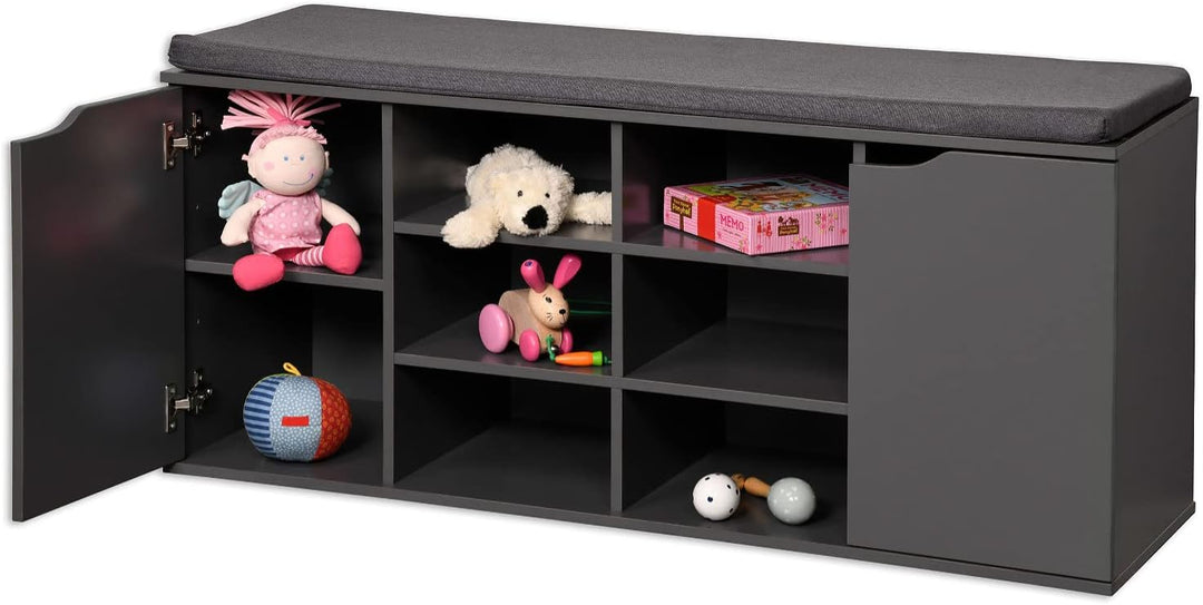 Kesper | Schuhschrank mit Sitzkissen, Material: Spanplatte, Textil, Masse: 103 x 48 x 30,5 cm, Farbe