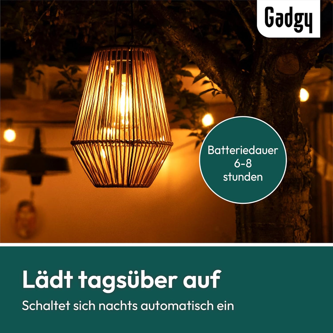 Gadgy Solarlampe für aussen Garten - Wasserdichte Solar Leuchte Garten draussen - Solar Laterne für