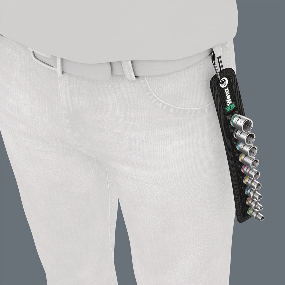 Wera 05003883001 Belt 4 Zyklop Steckschlüsseleinsatz-Satz, 1/4"-Antrieb, 9-teilig