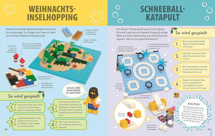 LEGO® Weihnachten Das Spielebuch: 55 festliche Brettspiele, Rätsel, Puzzle, Bauduelle – inkl. 60 wei