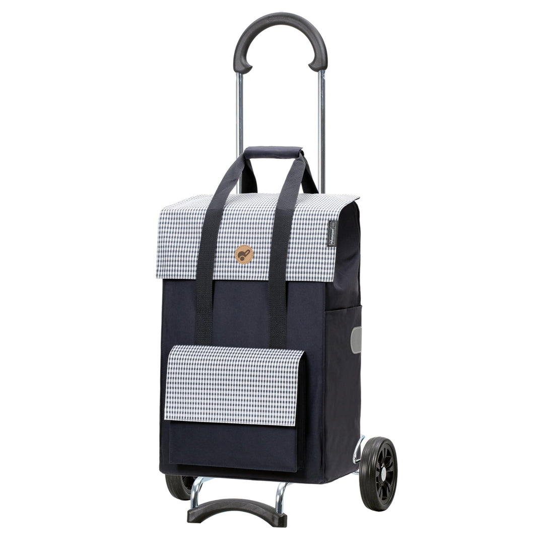Sondermodell Andersen Einkaufstrolley Scala und 49 Liter Tasche Milla blau Leichtlauf-Rad