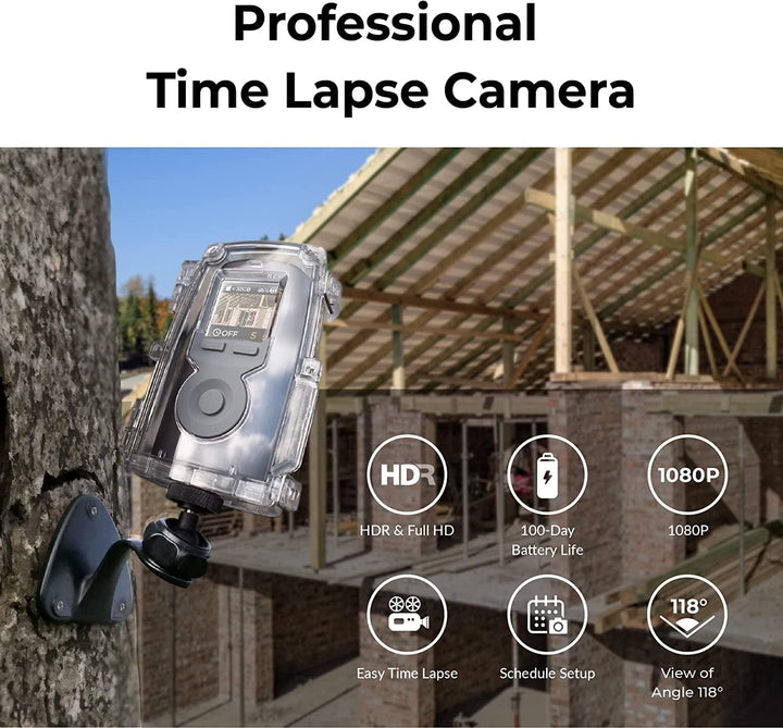 Brinno BCC300-M Video-Zeitraffer-Kit – TLC300 Time Lapse Kamera 1080P FHD HDR, LCD-IPS-Bildschirm, I