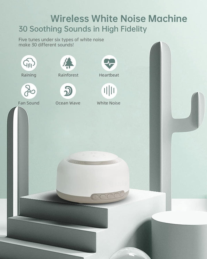 White Noise Machine Baby - YONGYAO Einschlafhilfe Baby Weisses Rauschen Sound Machine mit 30 Musik &