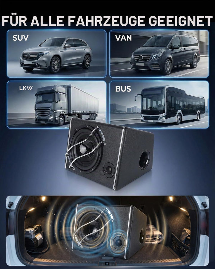 Kofferraum-Subwoofergehäuse mit Integriertem Verstärker, leistungsstarker Gehäuse Subwoofer mit 3800