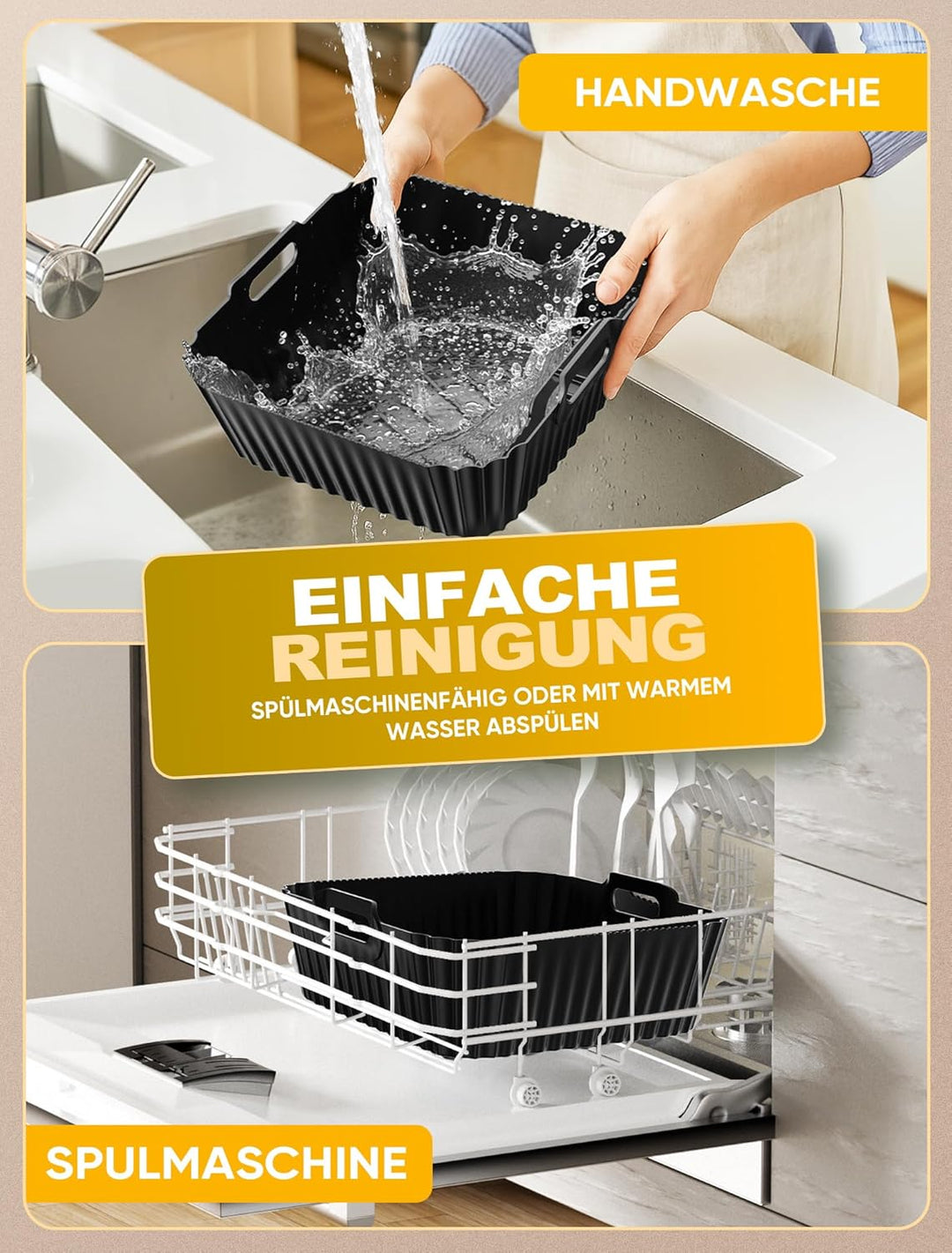 3 Stück Silikonform Heissluftfritteuse Für Ninja Air Frye PRO 4.7L/Max 6.2L/Cosori 5.5L/6L/Philips 6
