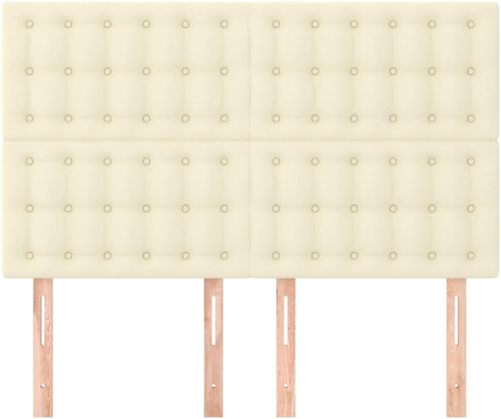 vidaXL Kopfteil 4 STK., Bettkopfteil mit Holzbeinen, Höhenverstellbar Polsterkopfteil für Bett, Bett