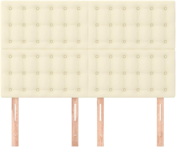 vidaXL Kopfteil 4 STK., Bettkopfteil mit Holzbeinen, Höhenverstellbar Polsterkopfteil für Bett, Bett