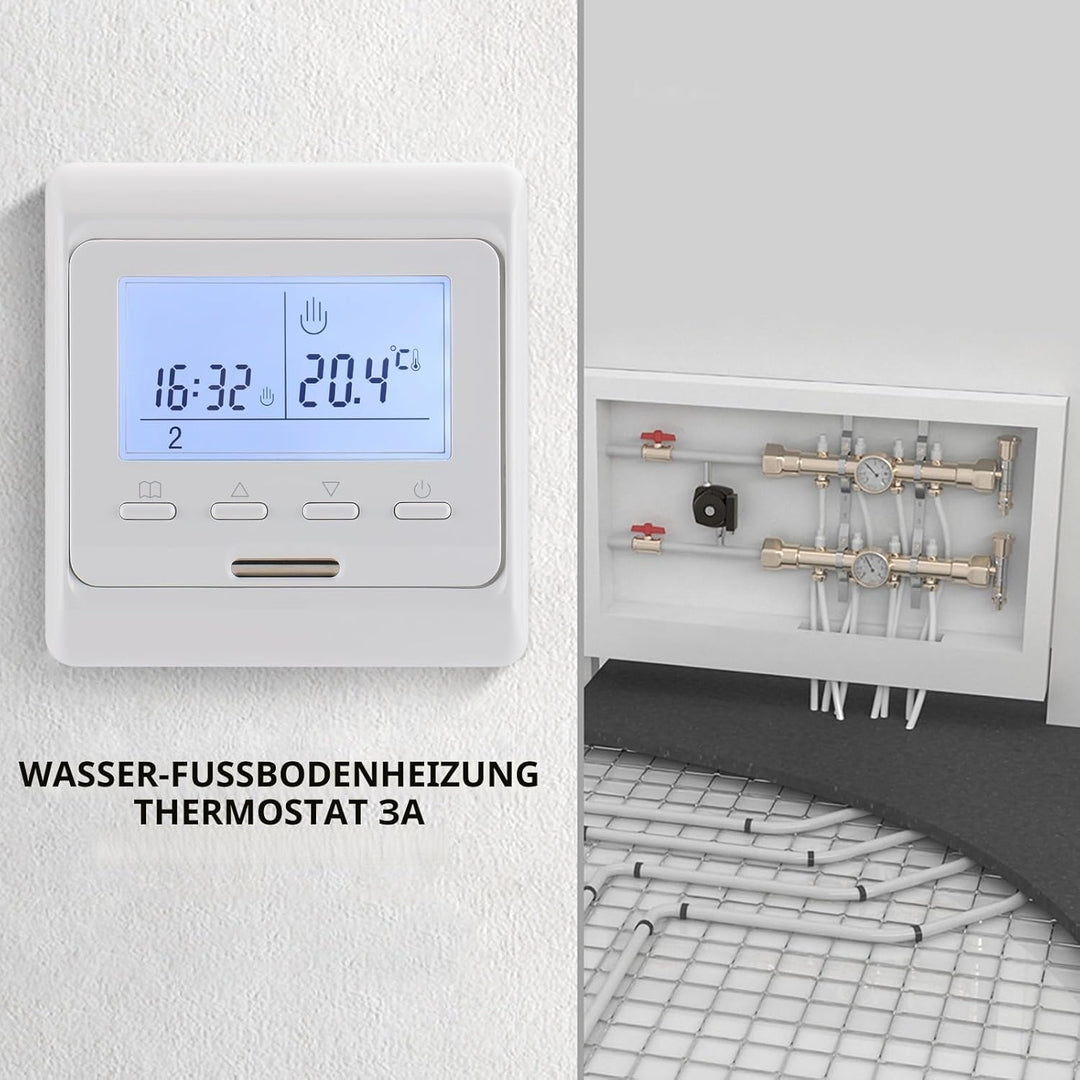 Wengart Heimthermostat WG806,AC230V,3A,wöchentliche Programmierung,6 Zeiträume,LCD-Digitalanzeige zu