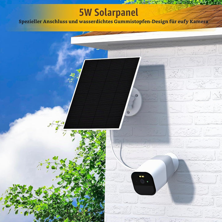 Solarpanel für eufy Kamera,5V 5W Solar Panel für eufyCam 2/2 Pro/2C/2C Pro/3/3C/E/E20/E40/L20/L40/S3