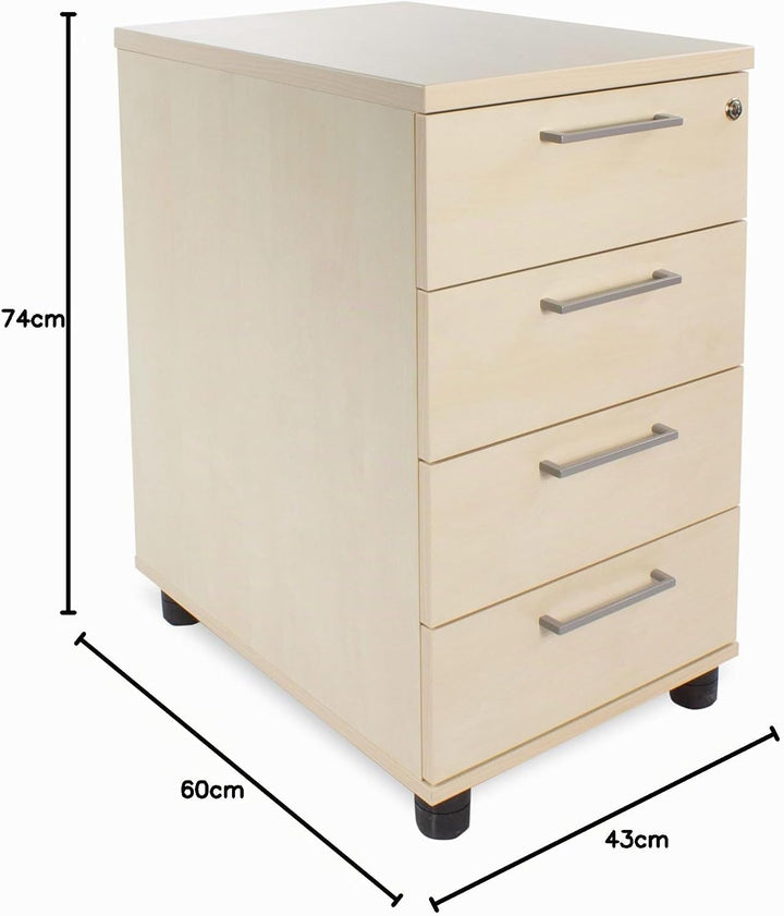 Optima Standcontainer in Ahorn Rollschrank Büro Container Schubladen Schrank