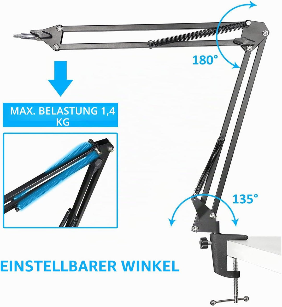 SoloCast Mikrofon Ständer - Mikrofonhalter Mikrofonarm mit Klipp Montage für HyperX SoloCast Kondens