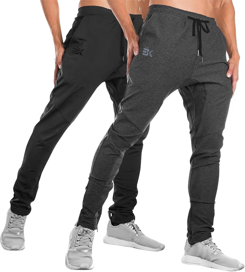 BROKIG Herren Jogginghose Sporthose lang Baumwolle Fitness Slim Fit Hose Freizeithose Streetwear S 2