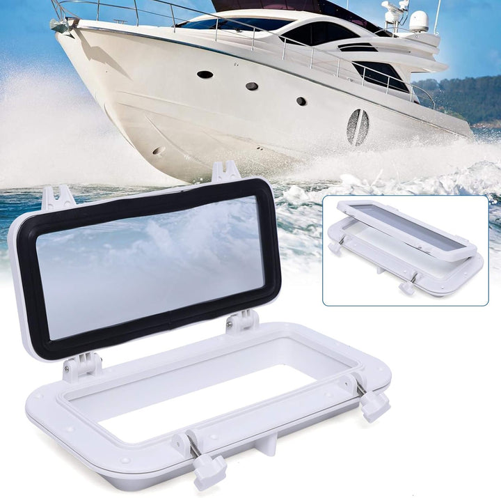 Boat Bullauge Fenster, 4mm Gehärtetem Glas Bullauge beständige, Rechteckiges Öffnung Portlight Boots