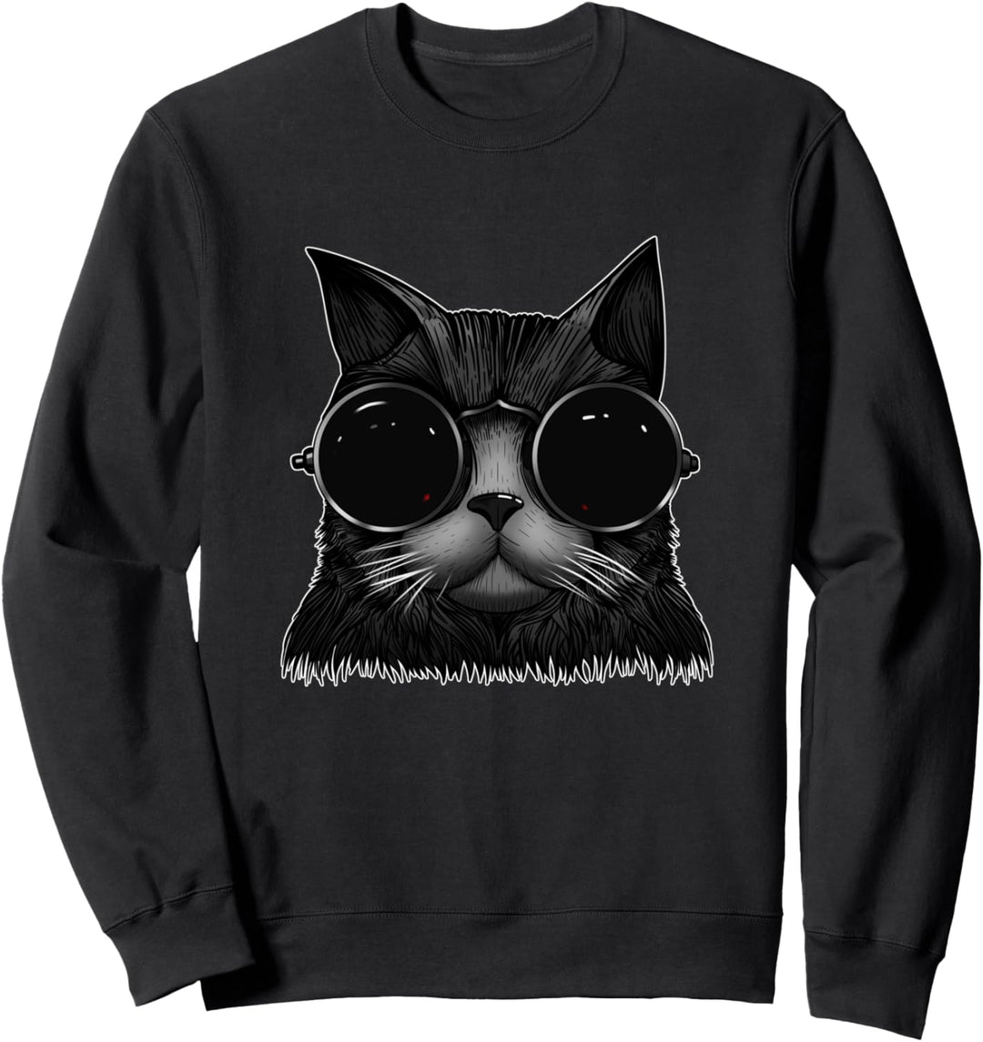 Katze mit Steampunkelementen Motiv Sweatshirt