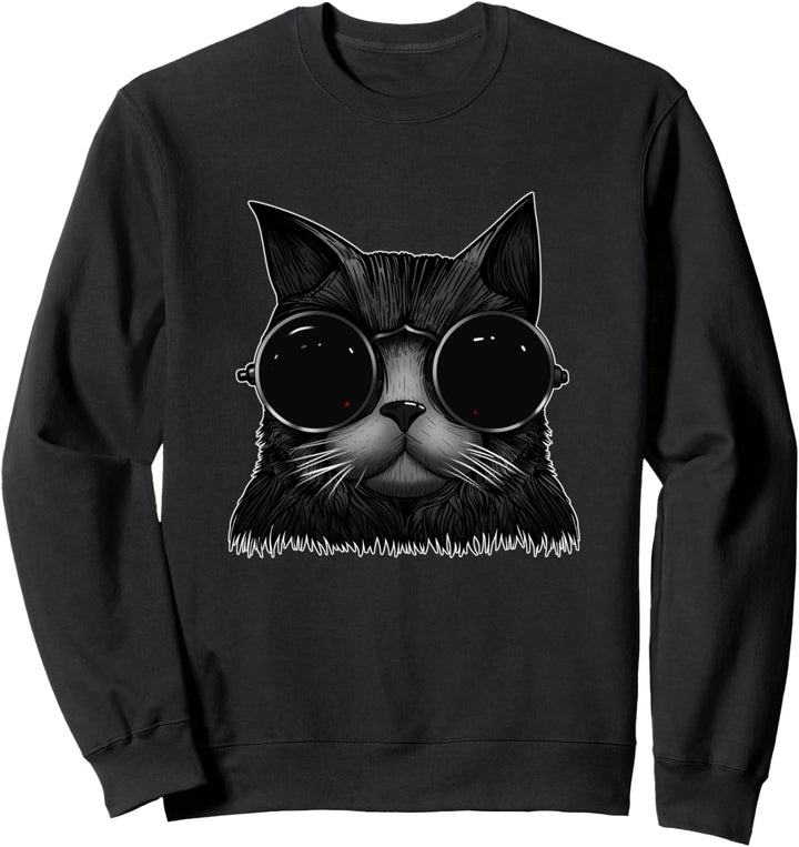 Katze mit Steampunkelementen Motiv Sweatshirt