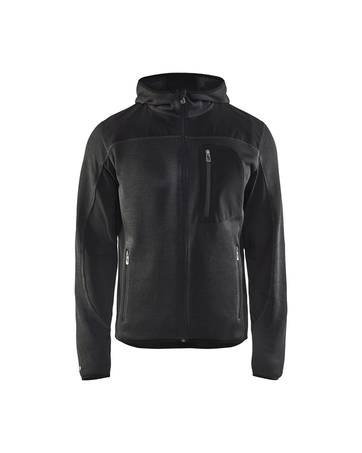 Strickjacke"4930" mit Softshell - BLAKLÄDER Dunkelgrau/Schwarz S, Dunkelgrau/Schwarz S