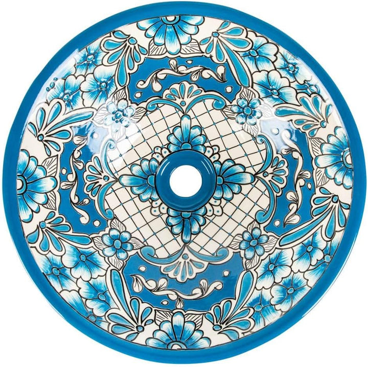 Lorena prima - Talavera mexikanisches Waschbecken mit Refief - Cerames | Aufsatzwaschbecken 42,5 x 1