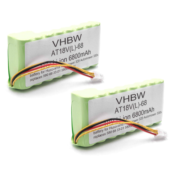 vhbw 2X Akku kompatibel mit Husqvarna Automower 320, 420 bis BJ 2019/2020, 330X Rasenroboter (6800mA