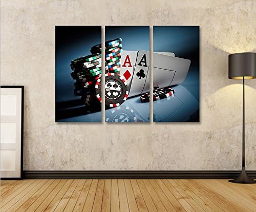 islandburner Bild Bilder auf Leinwand Aces Poker Casino Spielhalle Kartenspiel 3p XXL Poster Leinwan