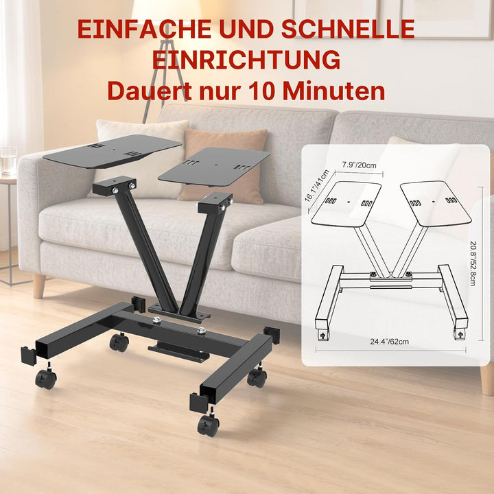 EnterSports Verstellbarer Hantelständer mit Rollen,Strapazierfähiges Hantelgestell (3–50 kg), 100 kg