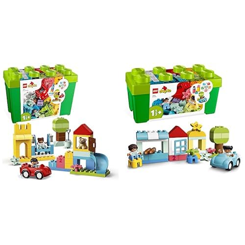 LEGO 10914 DUPLO Deluxe Steinebox, ab 1,5 Jahren &amp; 10913 DUPLO Classic Steinebox, Kreativbox mit Auf