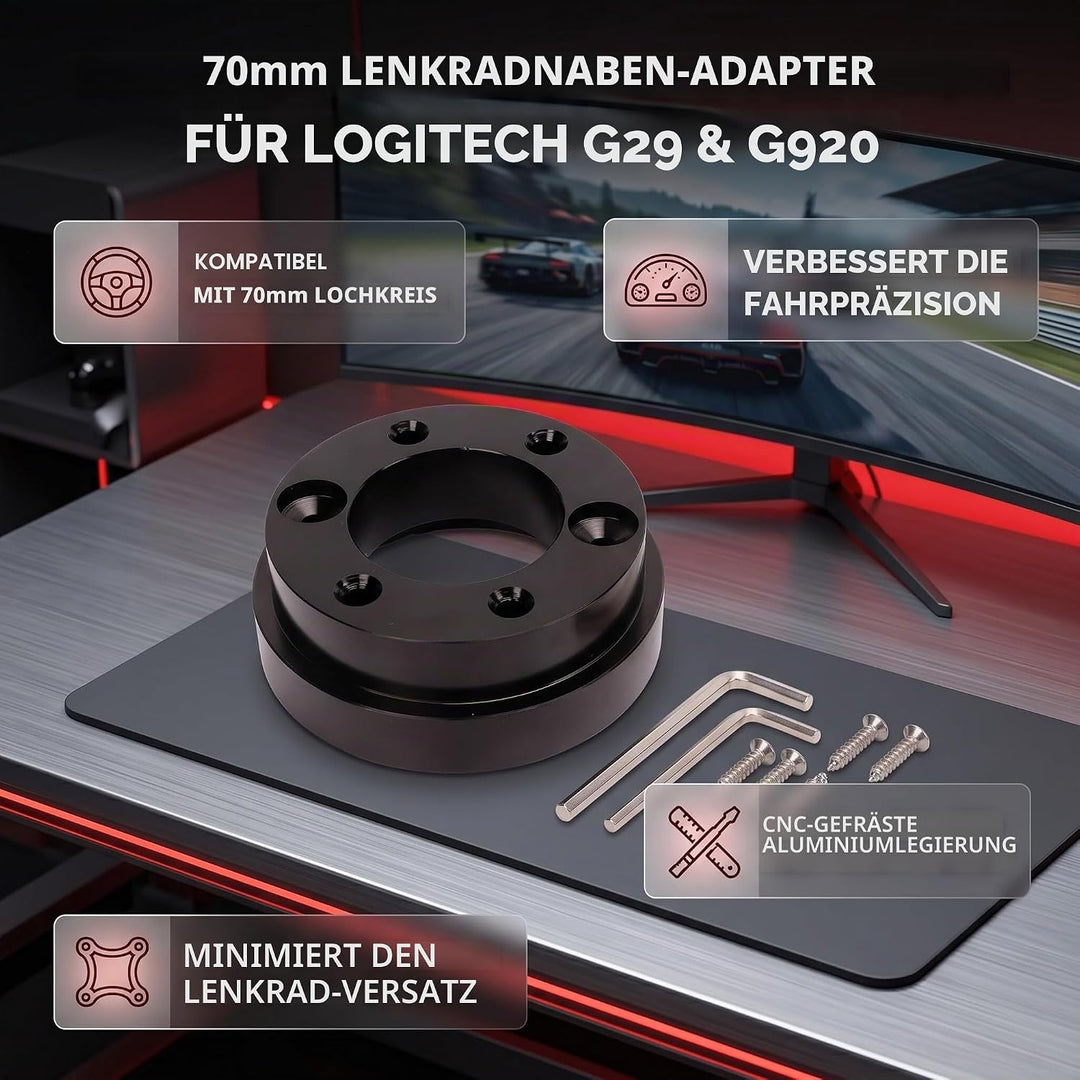G920 Lenkrad Adapter Lenkradnabenadapter 70 mm Auto-Lenkrad-Adapterplatte Lenkradadapterplatte Lenkr