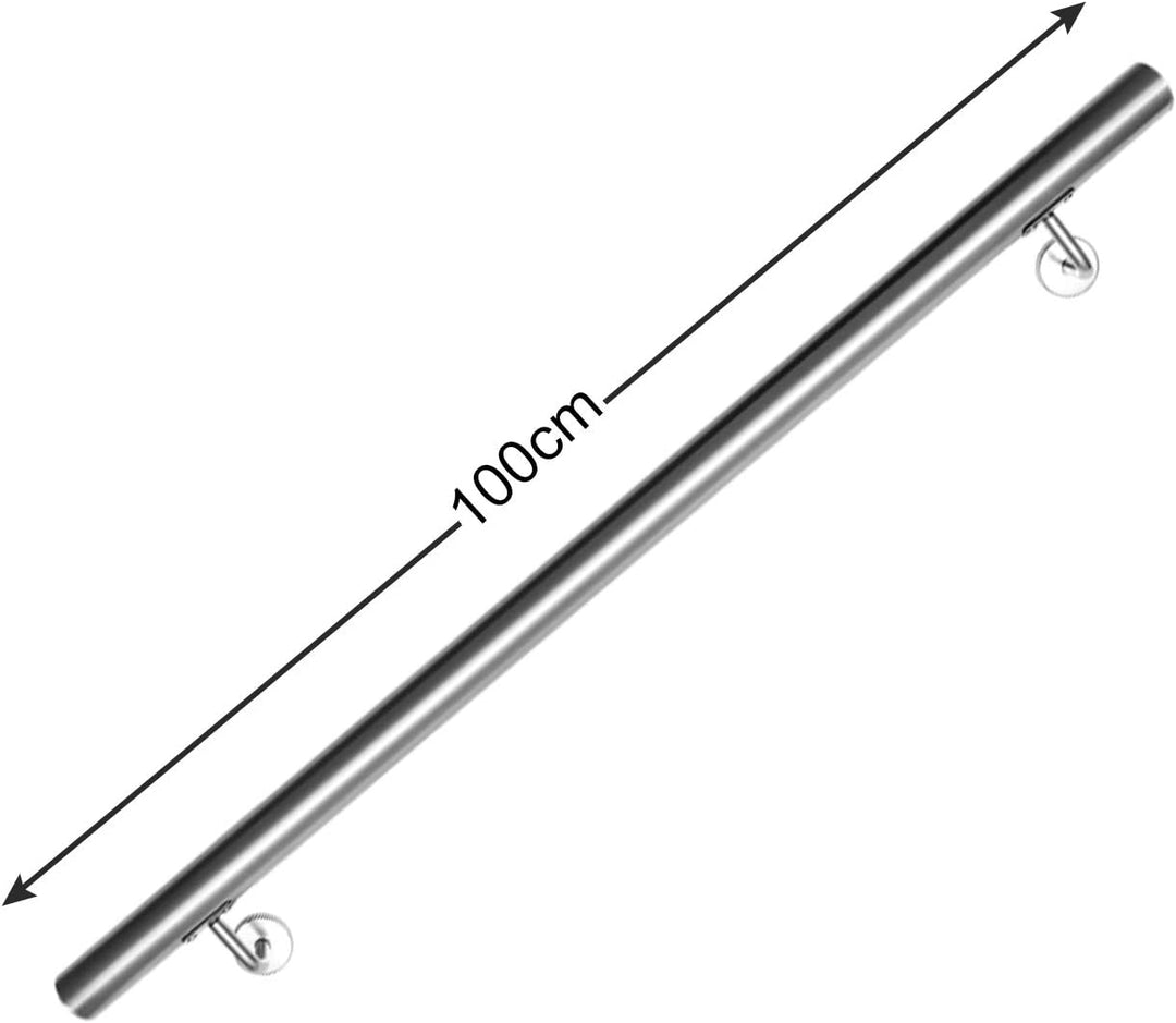 Edelstahl Handlauf Treppengeländer Geländer Wandhandlauf Wand Treppe mit Wandhalterung und Endkappen