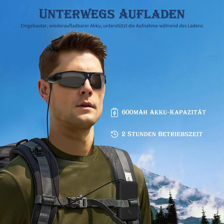 UYIKOO Mini Kamera Sonnenbrille, WiFi Kleine Kamera Sport Kamerabrille 1080P HD Mikro Videokamera mi