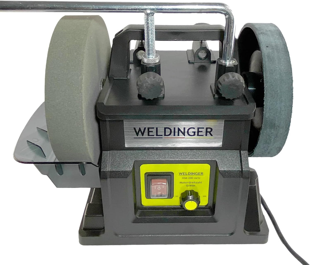 WELDINGER Nass- Schleifmaschine NSM 200 vario 90 W Drehzahl regelbar (Schleifgerät Doppelschleifgerä