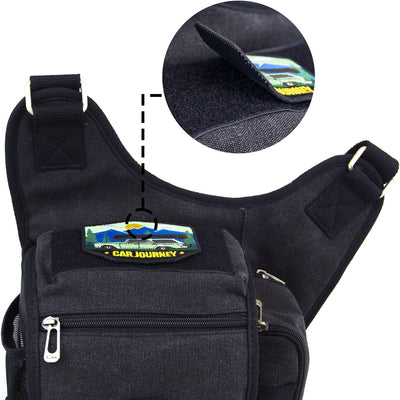 KAUKKO Canvas - Brusttasche für Damen und Herren - Umhängetasche Schwarz- Fh03-4, Schwarz- Fh03-4